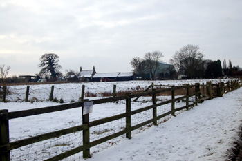 View from Southill Road towards RAF Cardington Christmas Eve 2010